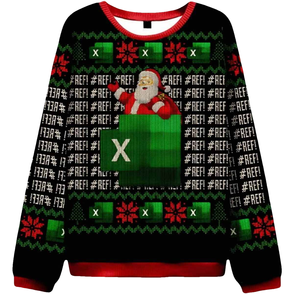 Santa With Excel In Ugly Christmas Sweater - Moonbestprint