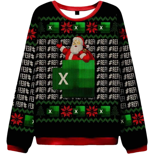 Santa With Excel In Ugly Christmas Sweater - Moonbestprint