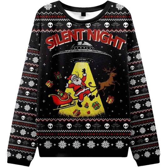 Santa Claus Was Kidnapped By Aliens Ugly Christmas Sweater - Moonbestprint