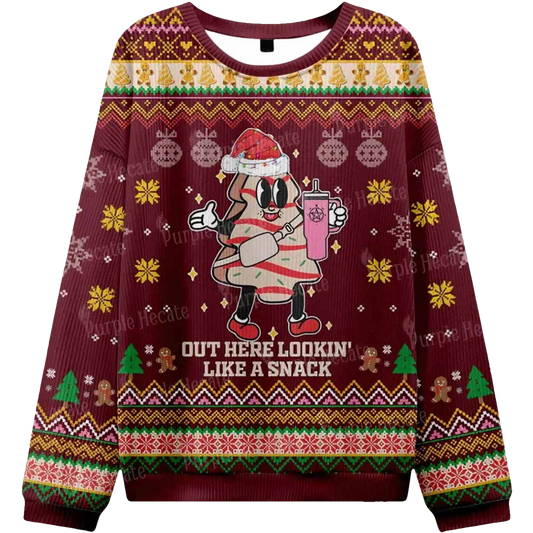 Out Here Lookin Like A Snack Ugly Christmas Sweater - Moonbestprint
