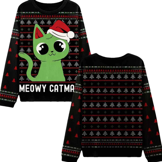 Meowy catmas Ugly Christmas Sweater - Moonbestprint