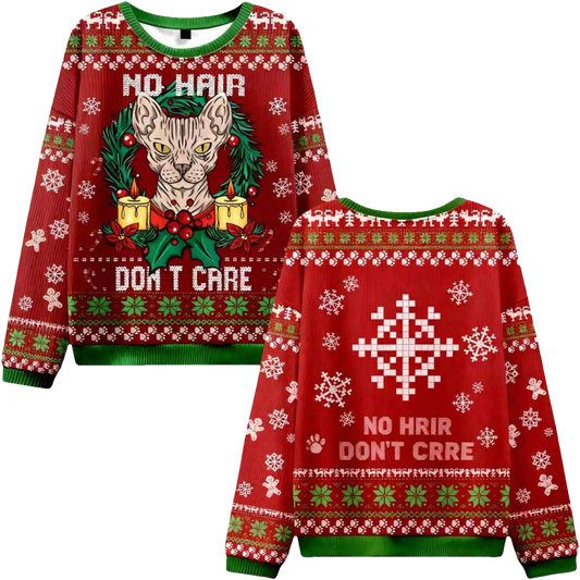 No Hair Dont Care Ugly Sweater - Moonbestprint