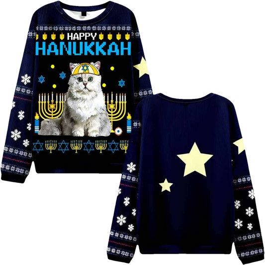 Happy Hanukkah Ugly Christmas Sweater - Moonbestprint