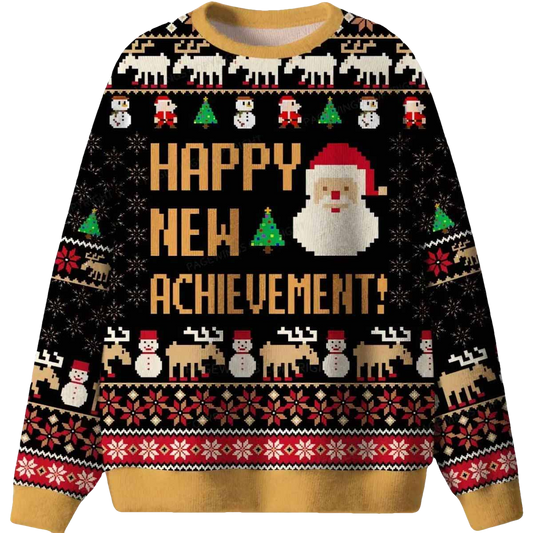 Happy New Achievement Ugly Christmas Sweater - Moonbestprint