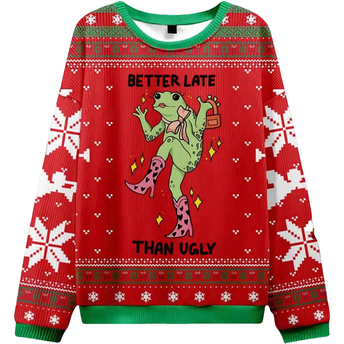 Frog Better Late Than Ugly Ugly Christmas Sweater - Moonbestprint