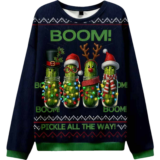 Boom Pickle All The Way Ugly Christmas Sweater - Moonbestprint