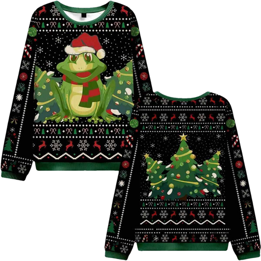 Christmas Frog Ugly Sweater - Moonbestprint