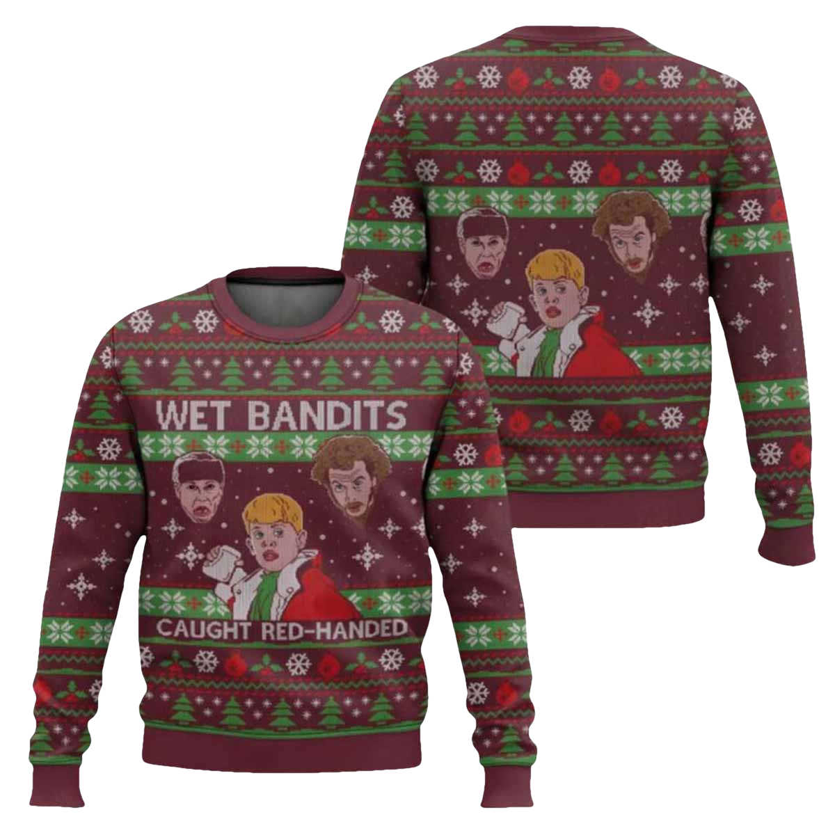 Wet Bandits Caught Red handed Home Alone Ugly Christmas Sweater - Moonbestprint
