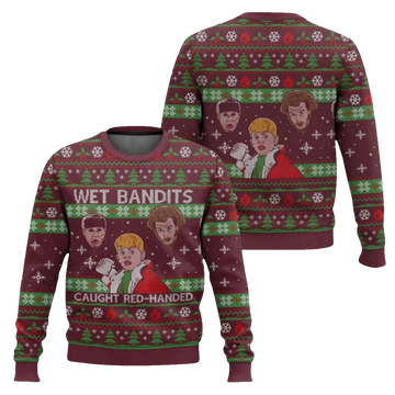 Wet Bandits Caught Red handed Home Alone Ugly Christmas Sweater - Moonbestprint