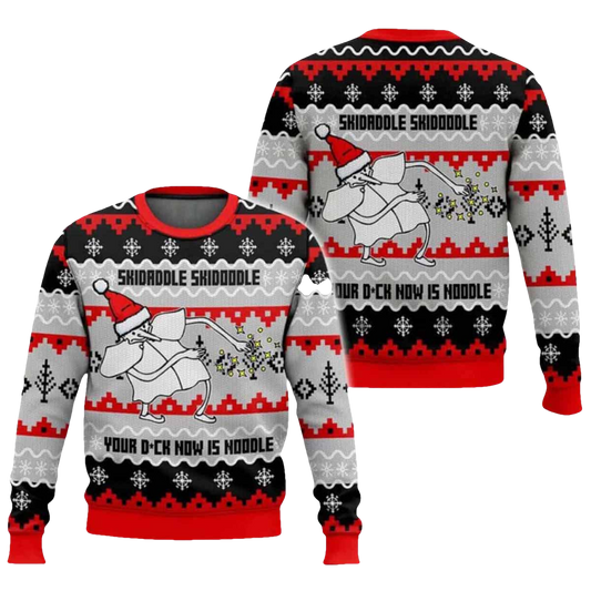Skidaddle Skidoodle Your Dck Now Is A Noodle Meme Ugly Christmas Sweater - Moonbestprint