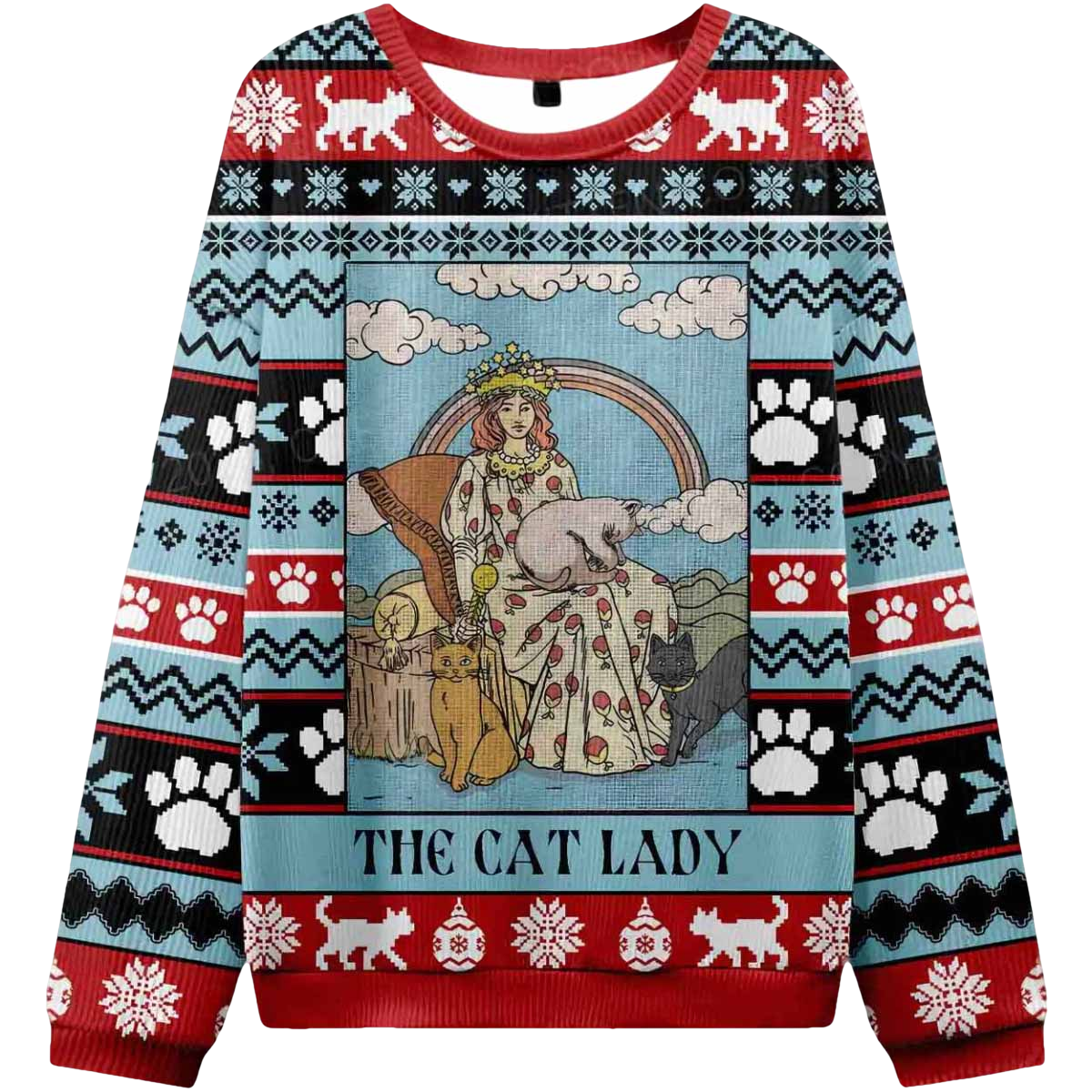 The Cat Lady Ugly Christmas Sweater - Moonbestprint