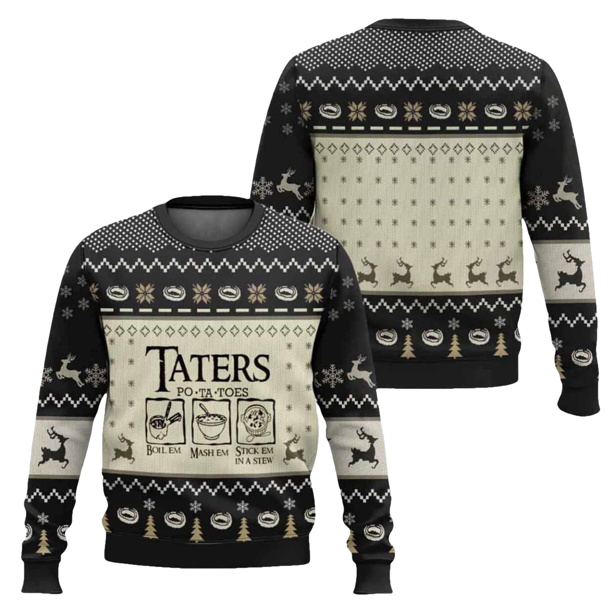 Snowy Night Taters Potatoes The Lord Of The Rings Ugly Christmas Sweater - Moonbestprint