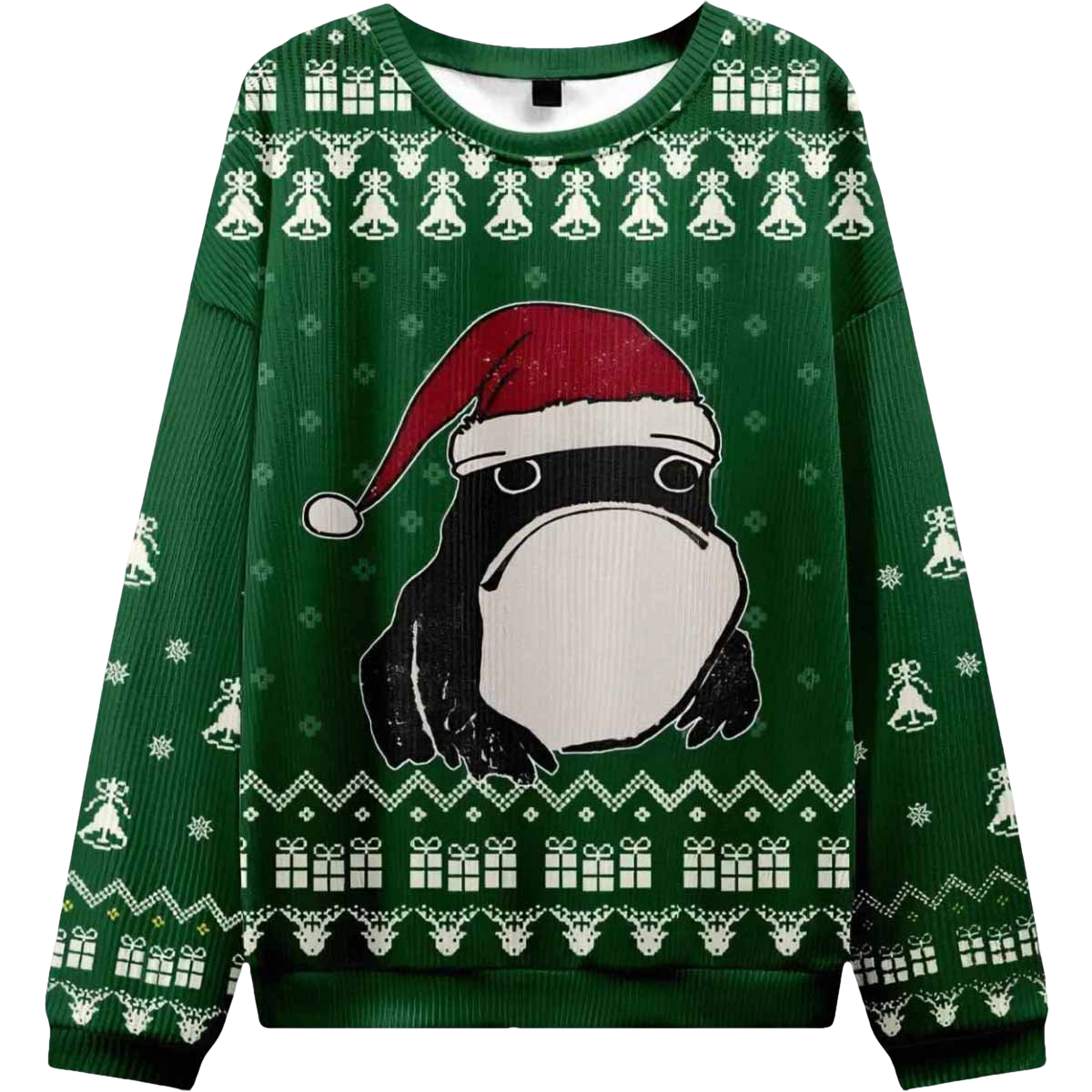 Frog Wearing Santa Hat Green Ugly Christmas Sweater - Moonbestprint