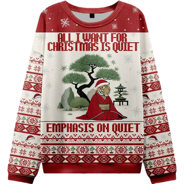 Tiger Peaceful Ugly Christmas Sweater - Moonbestprint
