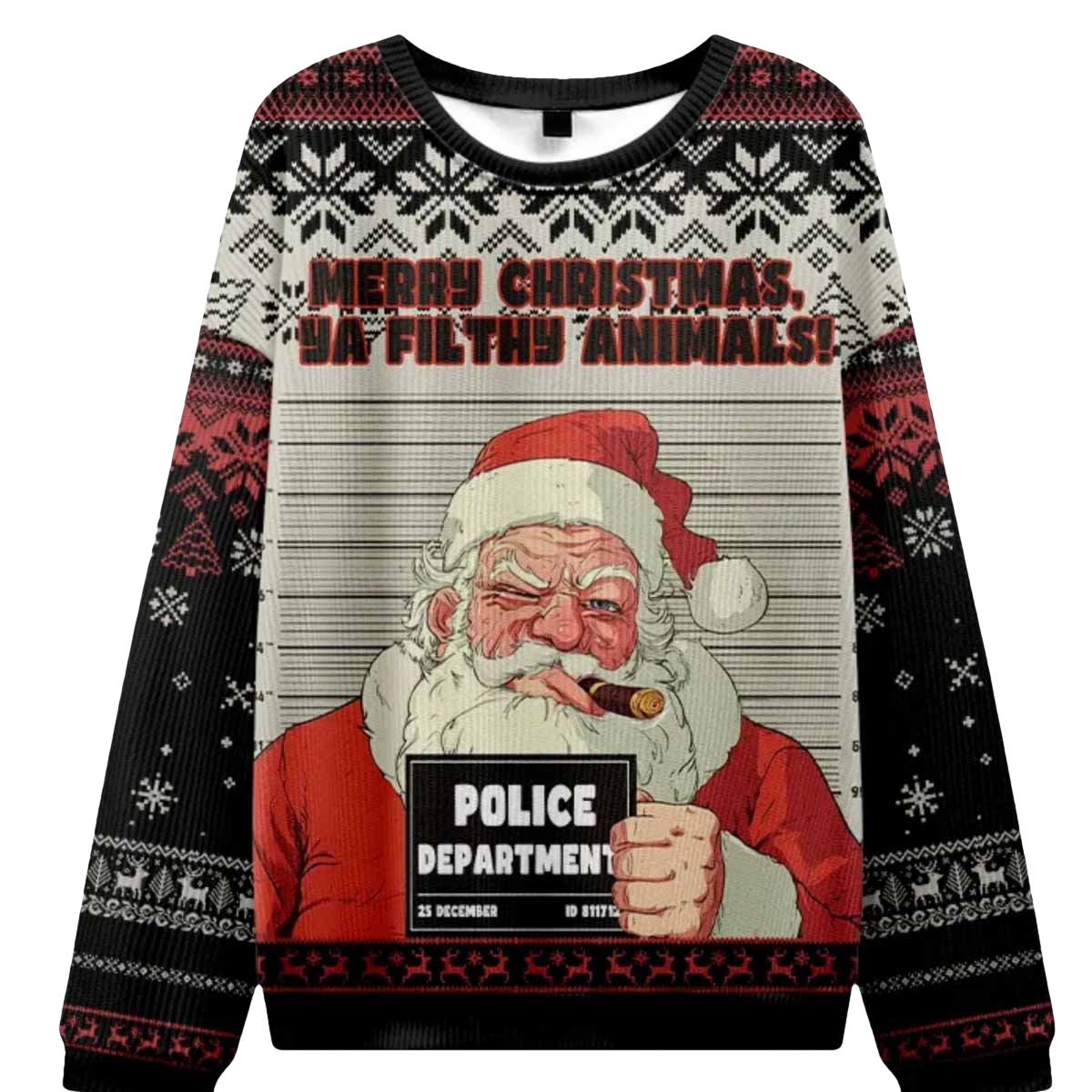 Santas Mugshot Christmas Ugly Sweater - Moonbestprint