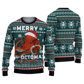 Merry Octopus Ugly Christmas Sweater - Moonbestprint