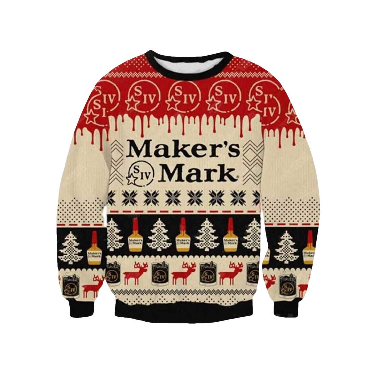 Ugly Christmas Maker's Mark Whiskey Sweatshirt - Moonbestprint