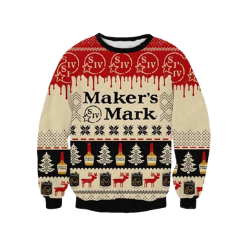 Ugly Christmas Maker's Mark Whiskey Sweatshirt - Moonbestprint