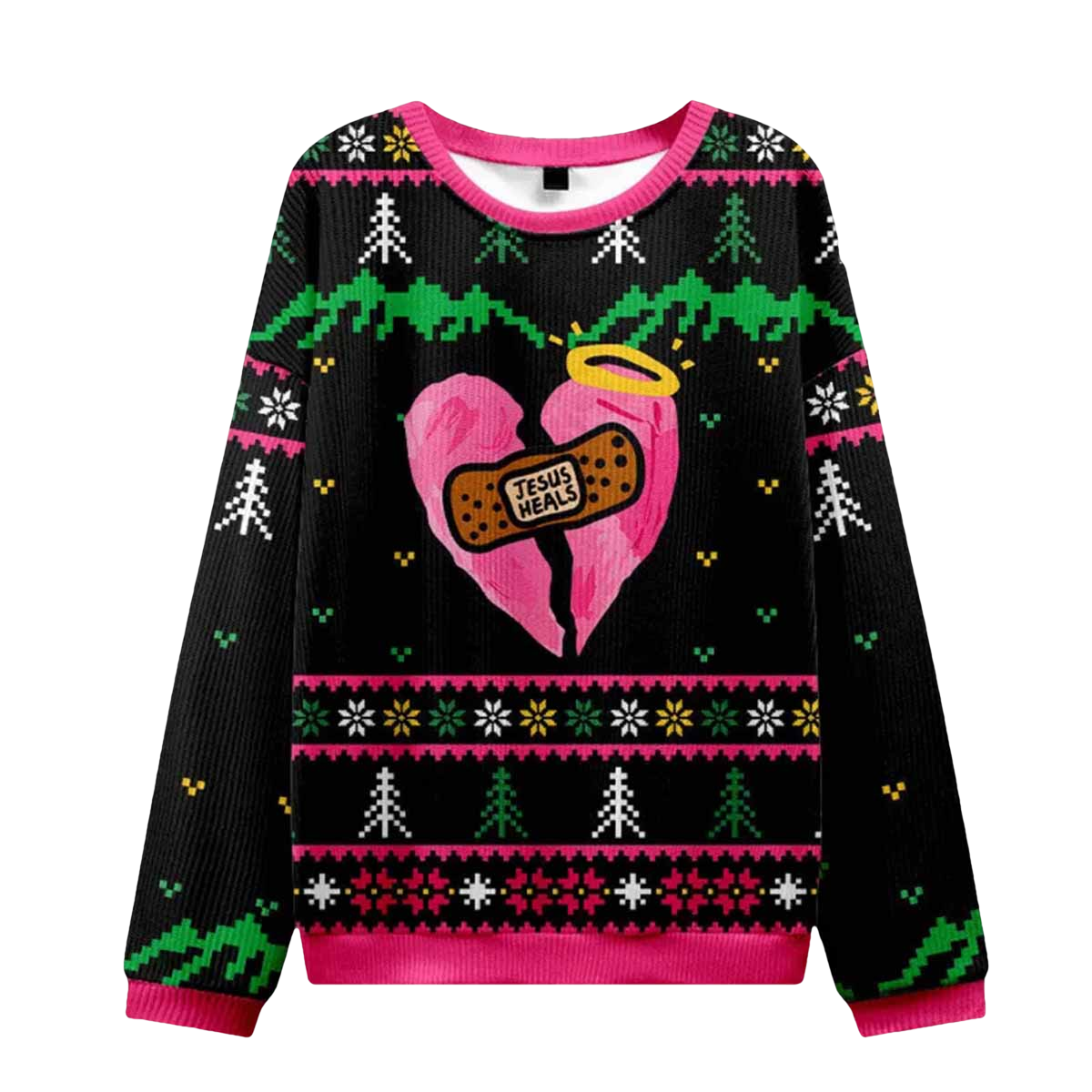 Jesus Heals Broken Hearts Ugly Christmas Sweater - Moonbestprint