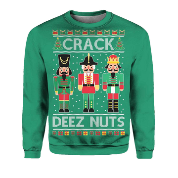 Crack Deez Nuts Ugly Christmas Sweater - Moonbestprint