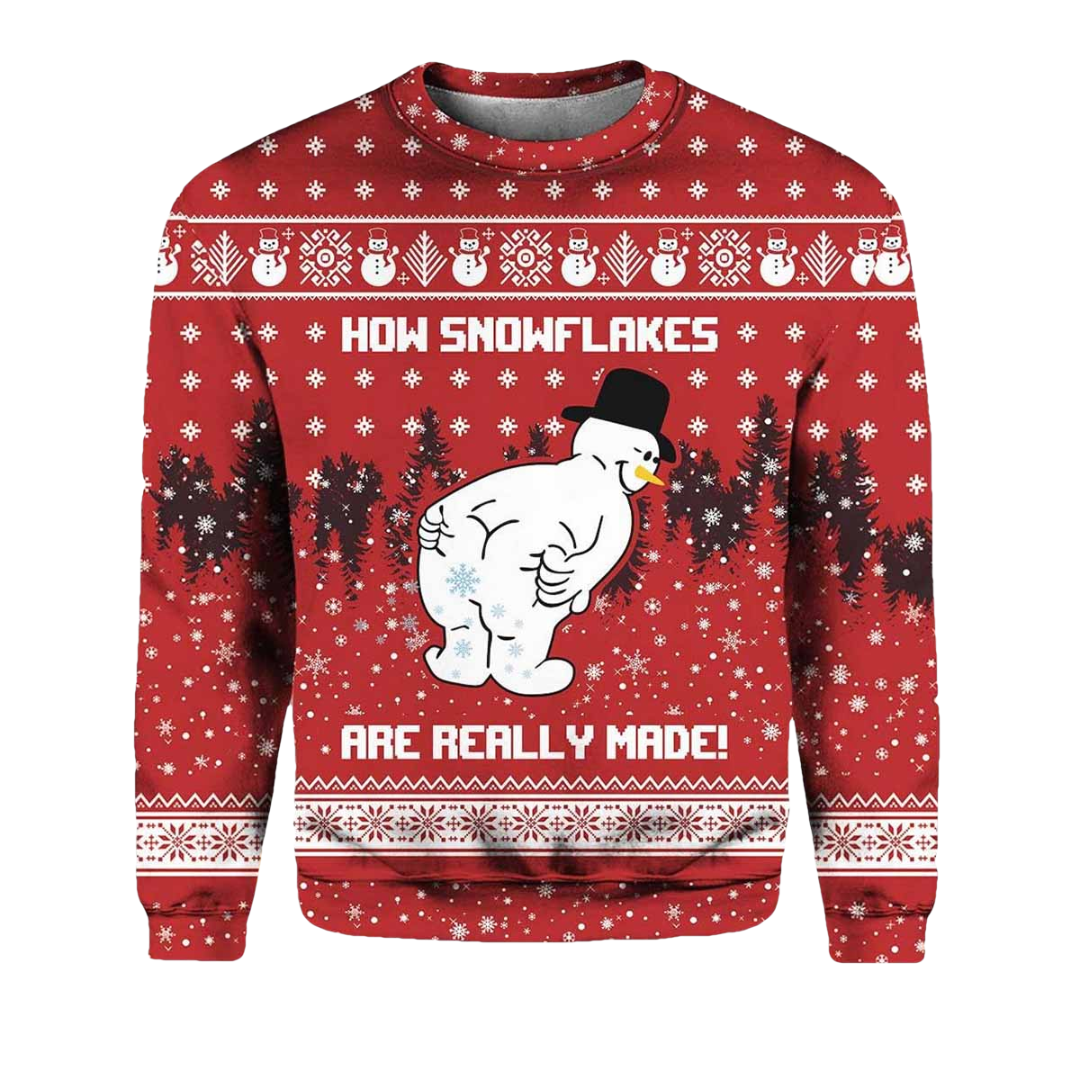 Snowman How Snowflakes Are Really Made Ugly Christmas Sweater - Moonbestprint