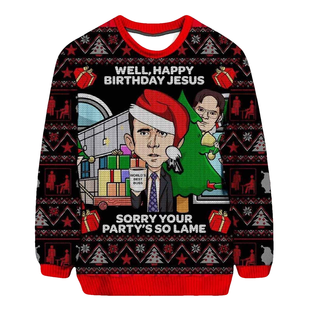 Michael Scott Well Happy Birthday Jesus Sorry Your Partys So Lame Ugly Sweater - Moonbestprint