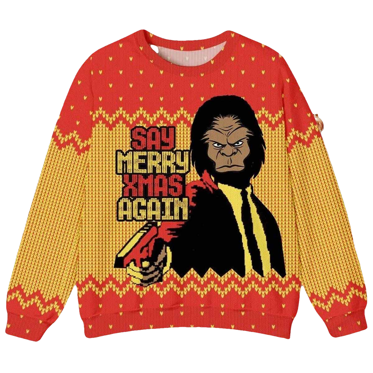 Bigfoot Say Merry Xmas Again Ugly Christmas Sweater - Moonbestprint