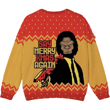 Bigfoot Say Merry Xmas Again Ugly Christmas Sweater - Moonbestprint