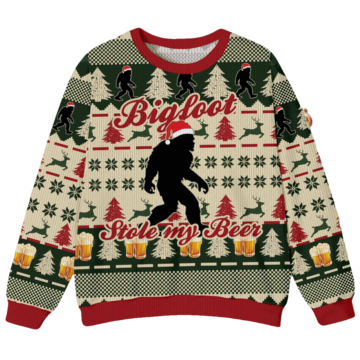 Bigfoot Stole My Beer Chrismas Ugly Sweater - Moonbestprint
