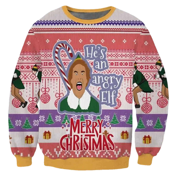 Hes An Angry Elf Ugly Christmas Sweater - Moonbestprint