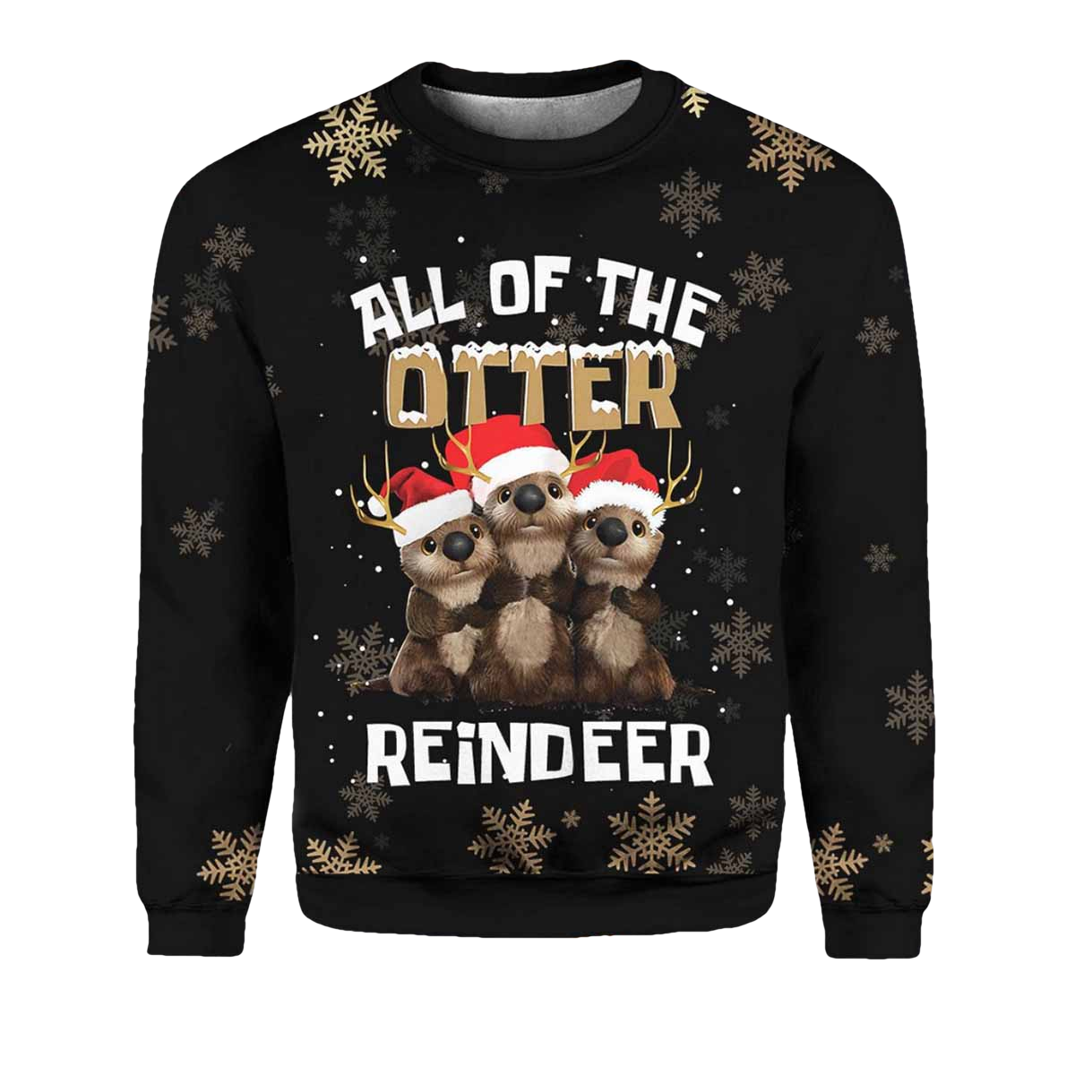 All Of The Otter Reindeer Christmas Ugly Sweater - Moonbestprint