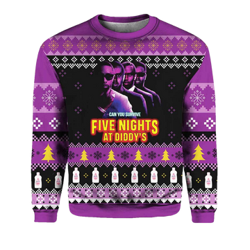 Can You Survive Five Nights At Diddys Ugly Christmas Sweater - Moonbestprint