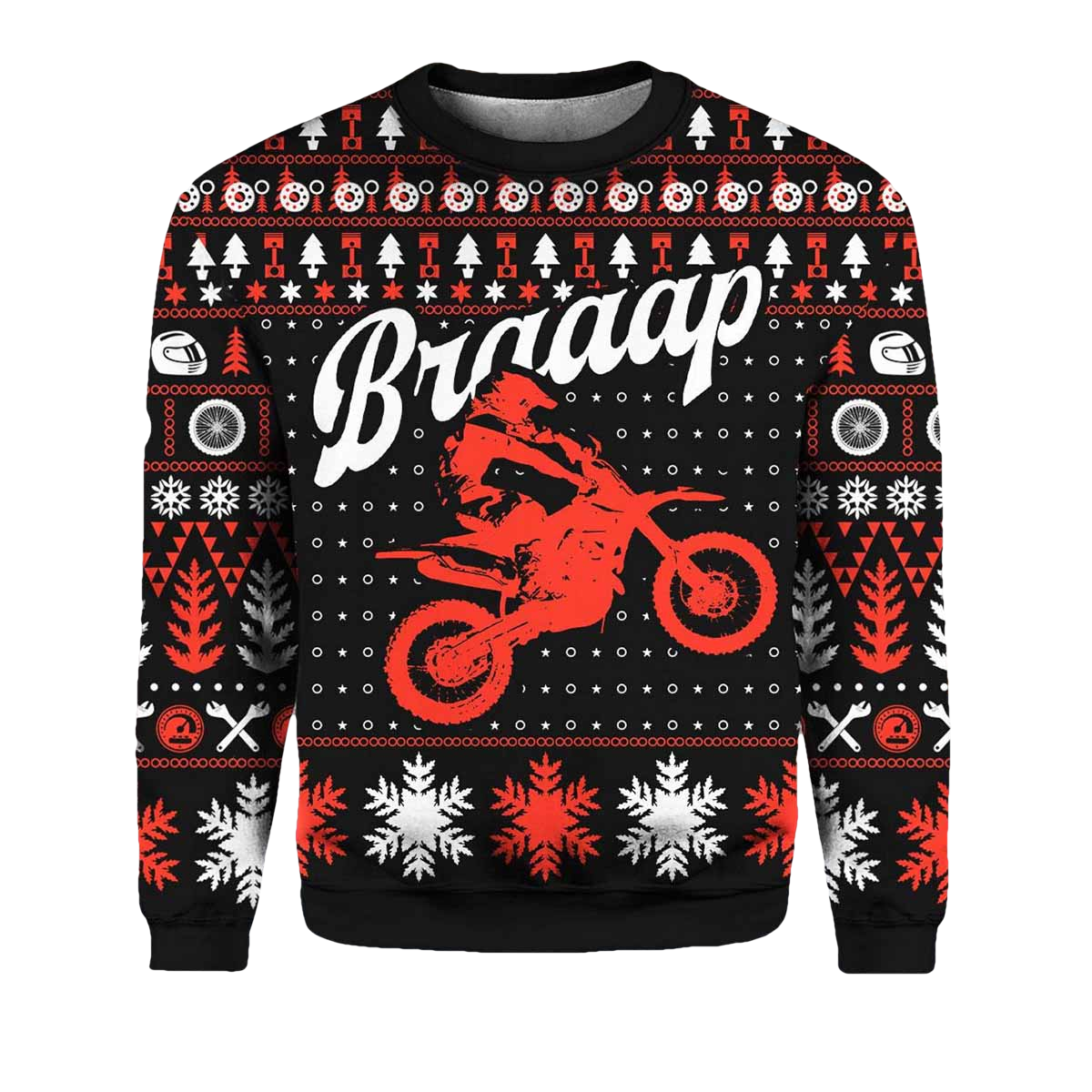 Braaap Moto Red Version Ugly Christmas Sweater - Moonbestprint