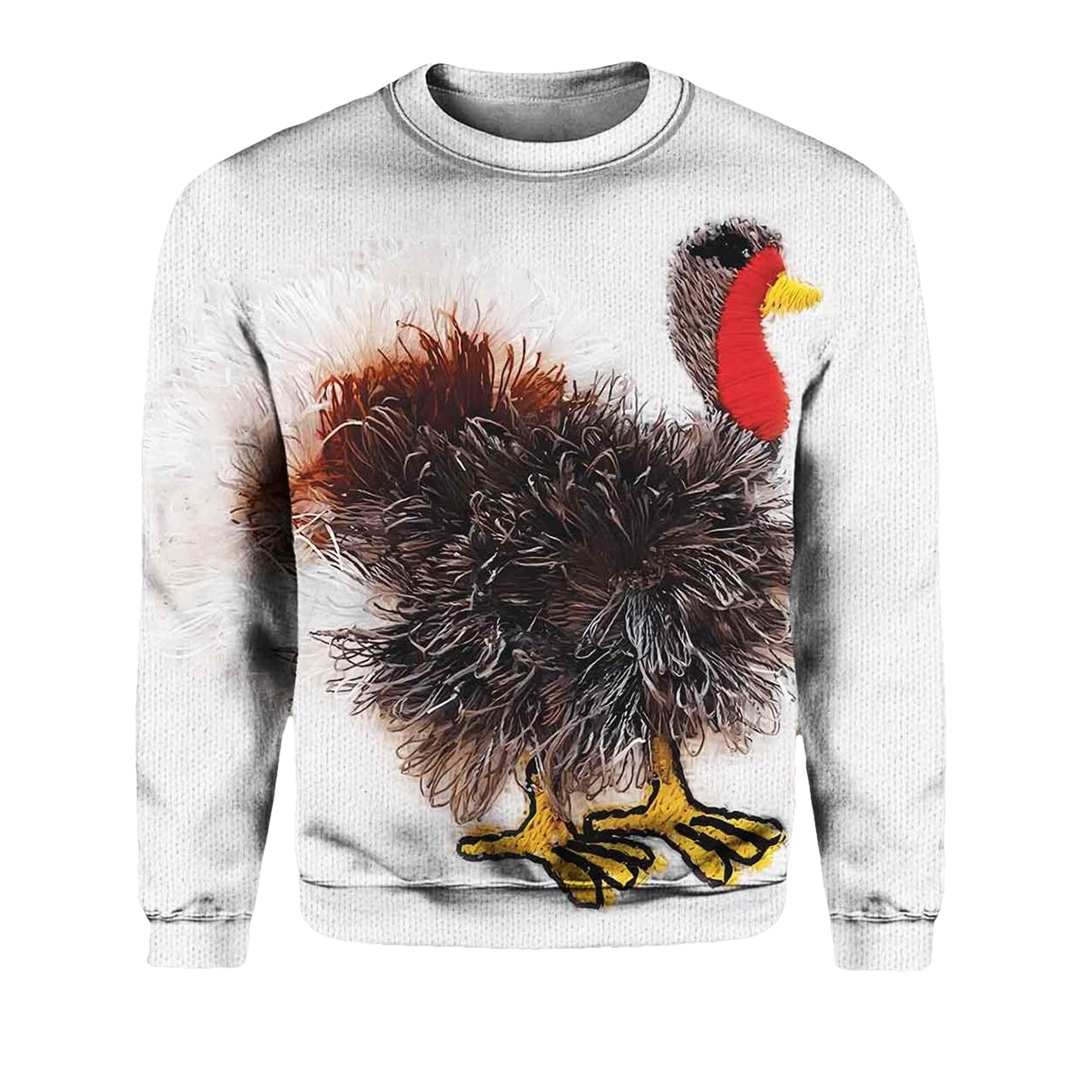 Funny Turkey Art Print Pullover Sweater - Moonbestprint