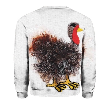 Funny Turkey Art Print Pullover Sweater - Moonbestprint