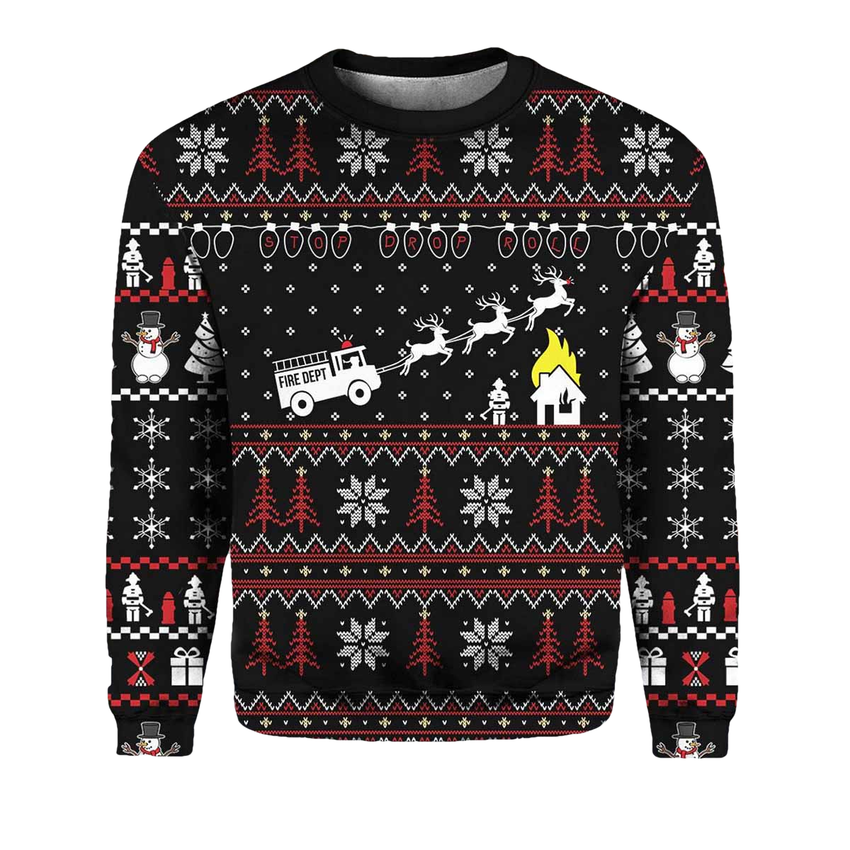 Firefighter Fire Ugly Christmas Sweater - Moonbestprint
