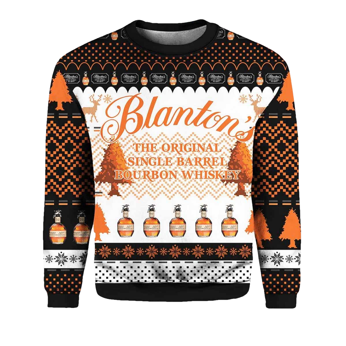 Blanton's Bourbon Whiskey Ugly Christmas Sweater - Moonbestprint