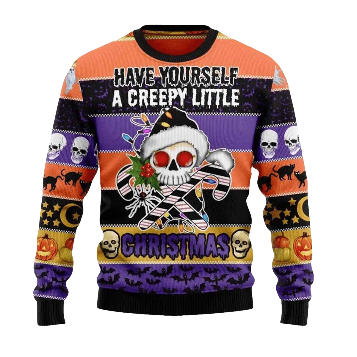Skull Creepy Christmas Ugly Sweater - Moonbestprint