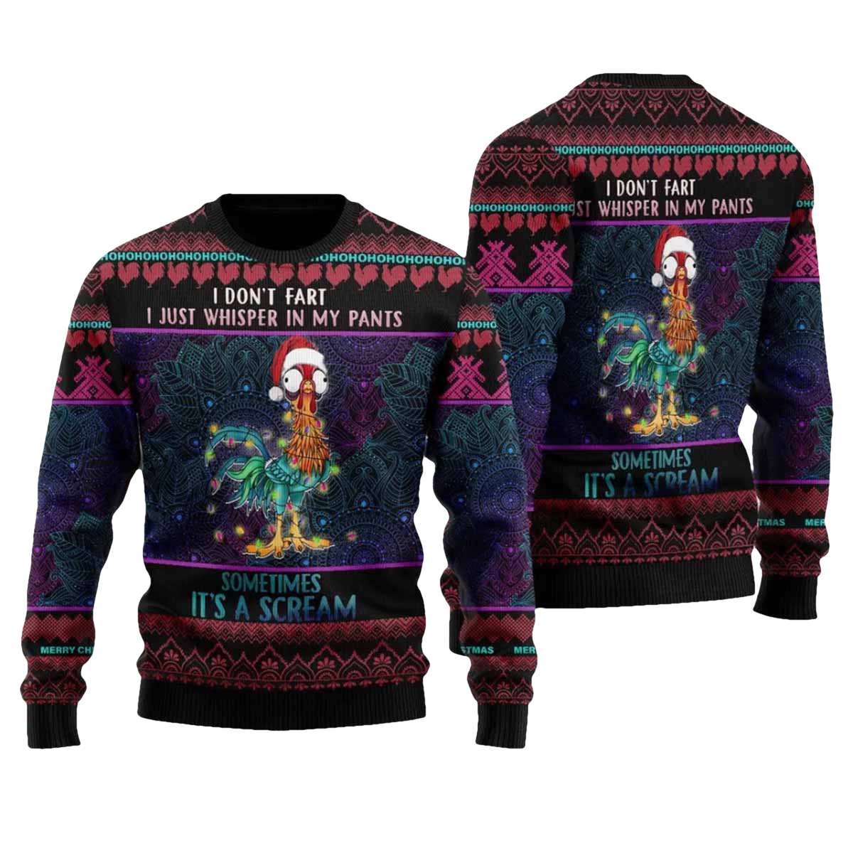 I Don't Fart I Just Whisper In My Pants Sometimes It's A Scream Ugly Christmas Sweater - Moonbestprint