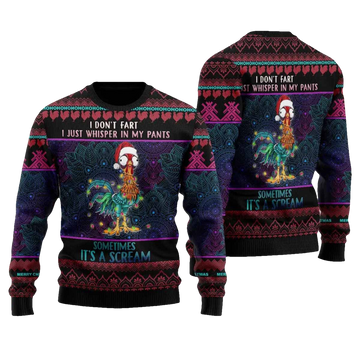 I Don't Fart I Just Whisper In My Pants Sometimes It's A Scream Ugly Christmas Sweater - Moonbestprint