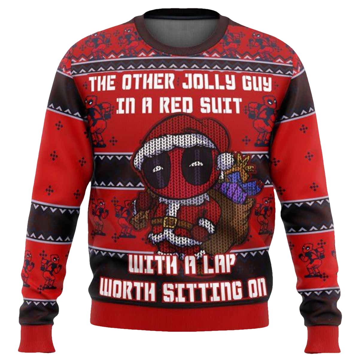 Deadpool Jolly Santa Hat Ugly Christmas Sweater - Moonbestprint
