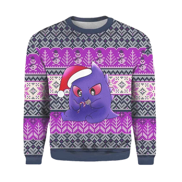 Gengar Christmas Ugly Sweater - Moonbestprint
