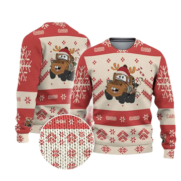 Cars Tow Mater Snowflakes Christmas Ugly Sweater - Moonbestprint