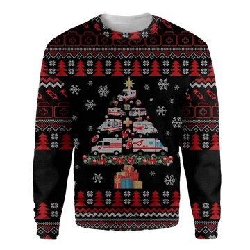 Paramedic Ambulance Ugly Christmas Sweater - Moonbestprint