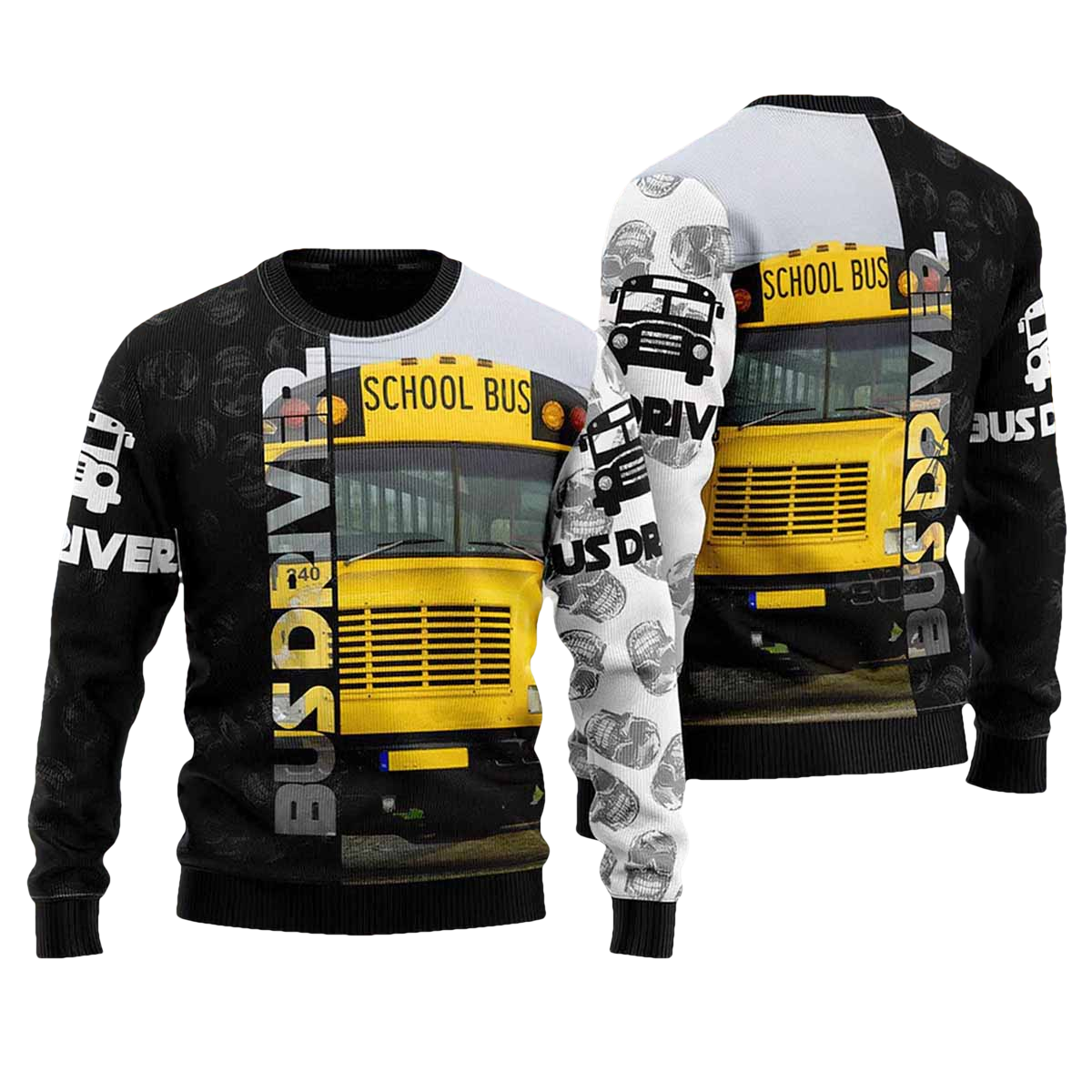 School Bus Driver Christmas Ugly Sweater - Moonbestprint