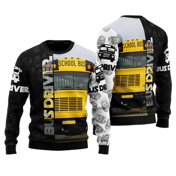 School Bus Driver Christmas Ugly Sweater - Moonbestprint