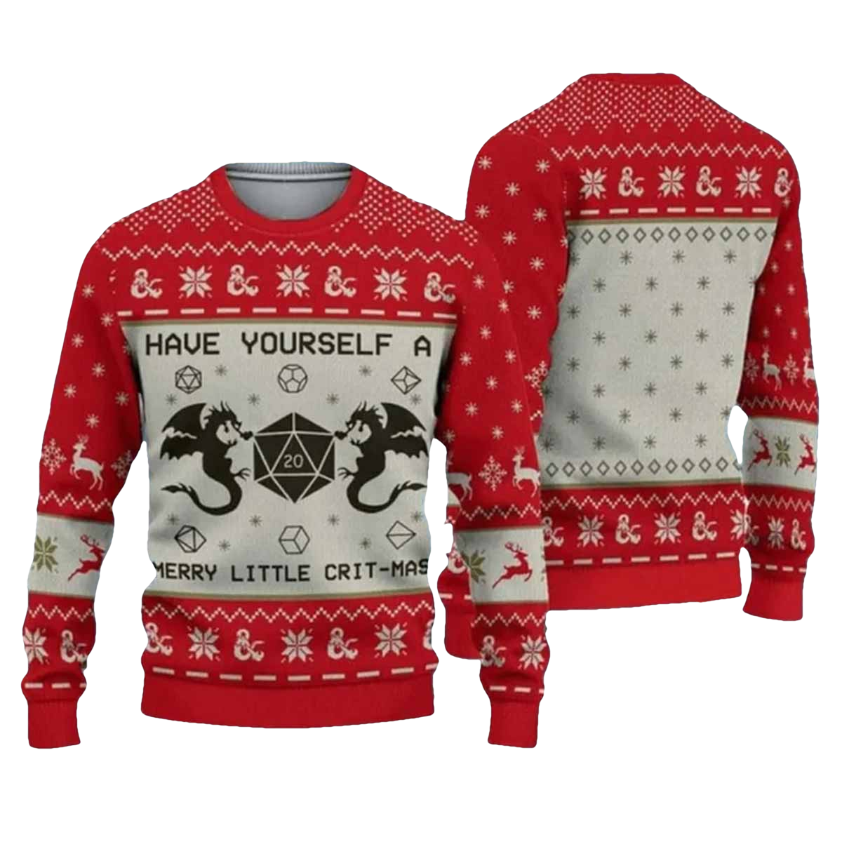 DnD Have Yourself Christmas Ugly Sweater - Moonbestprint