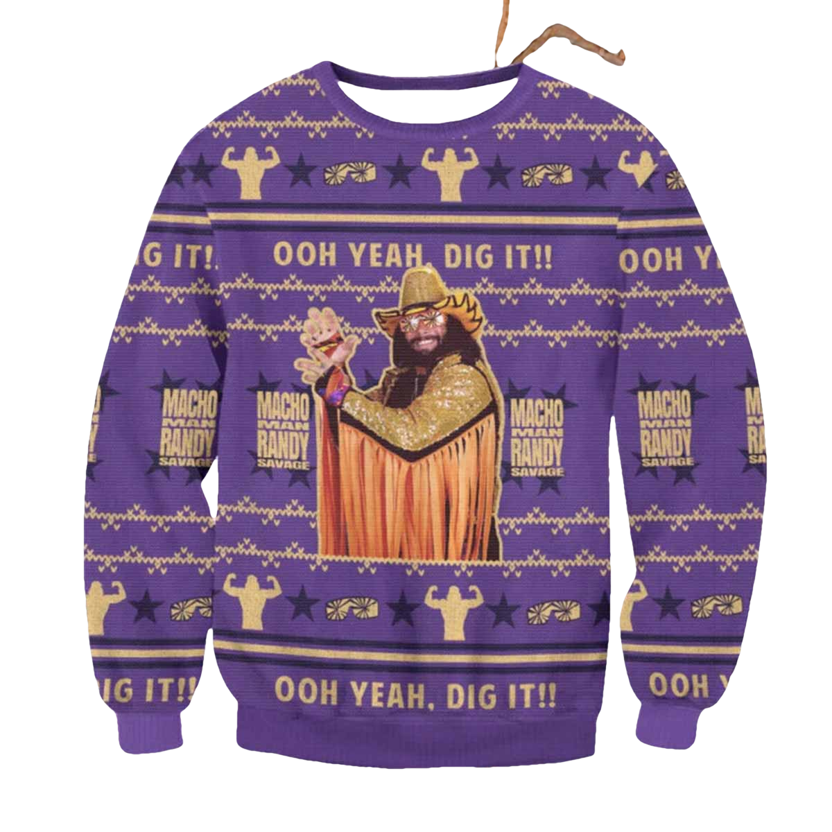 Macho Man Oh Yeah Dig It Christmas Sweater - Moonbestprint