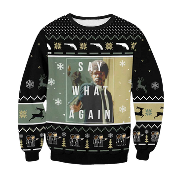 Pulp Fiction Say What Again Christmas Sweater - Moonbestprint