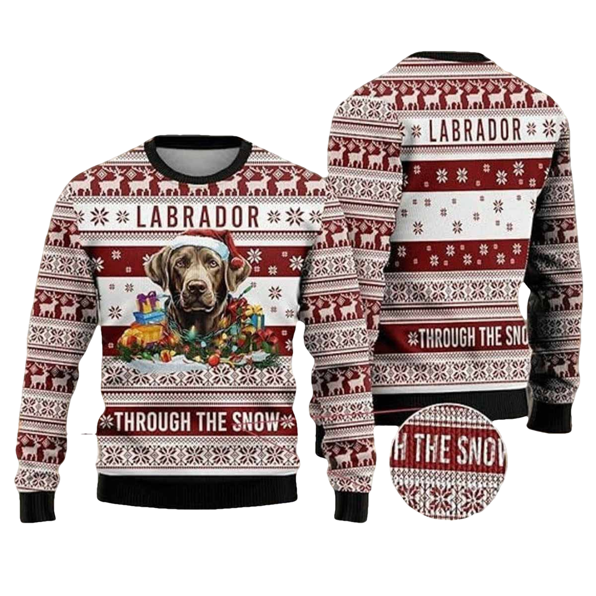 Labrador Through The Snow Ugly Christmas Sweater - Moonbestprint